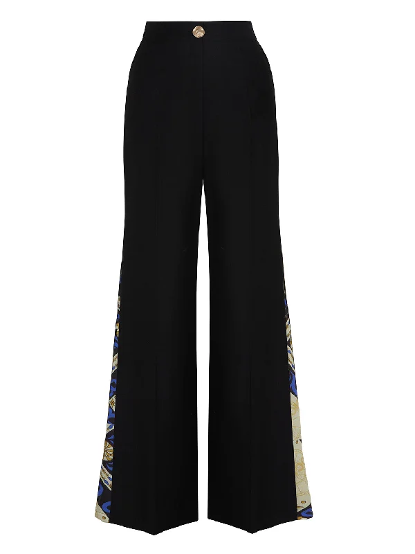 Recycled material pants for women in an eco - friendly optionWide-Leg Satin Pants