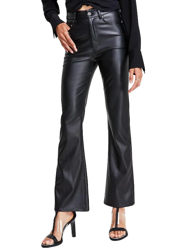 Ripped skinny jeans for women in a edgy styleWomens Faux Leather High Rise Bootcut Pants Ripped skinny jeans for women in a edgy styleWomens Faux Leather High Rise Bootcut Pants