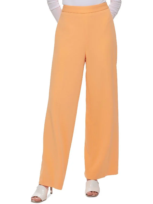 Flowy pants for women in a romantic lookWomens Side Zip Flat Front Wide Leg Pants
