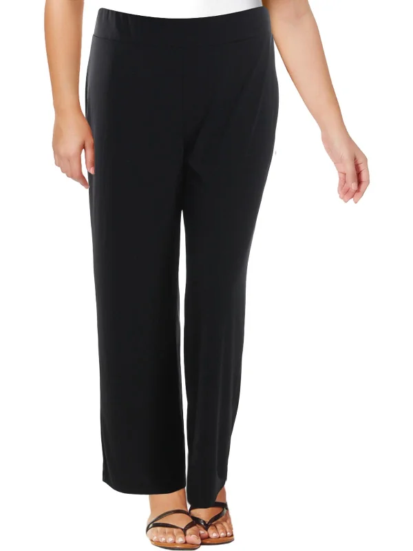 Thermal lined wide leg pants for women in a warm and stylish styleWomens Stretch Flat Front Wide Leg Pants Thermal lined wide leg pants for women in a warm and stylish styleWomens Stretch Flat Front Wide Leg Pants