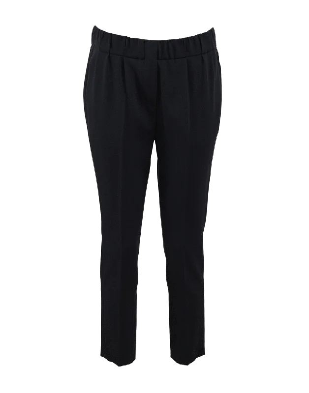 Plaid wide leg dress pants for women in a preppy and formal styleWool Twill Pant