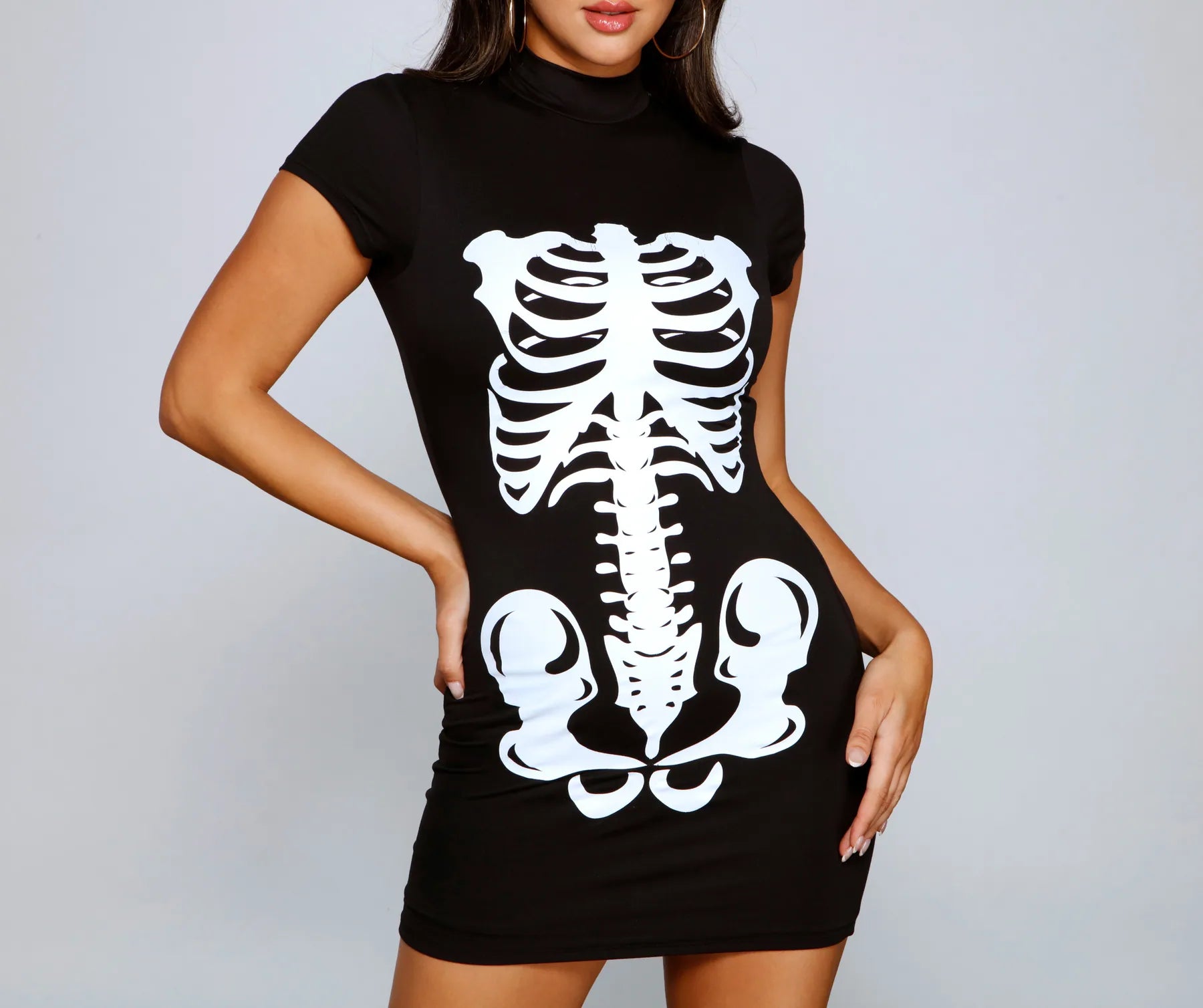 "Midi dresses for women with unique patterns"Bad To The Bone Halloween Mini Dress