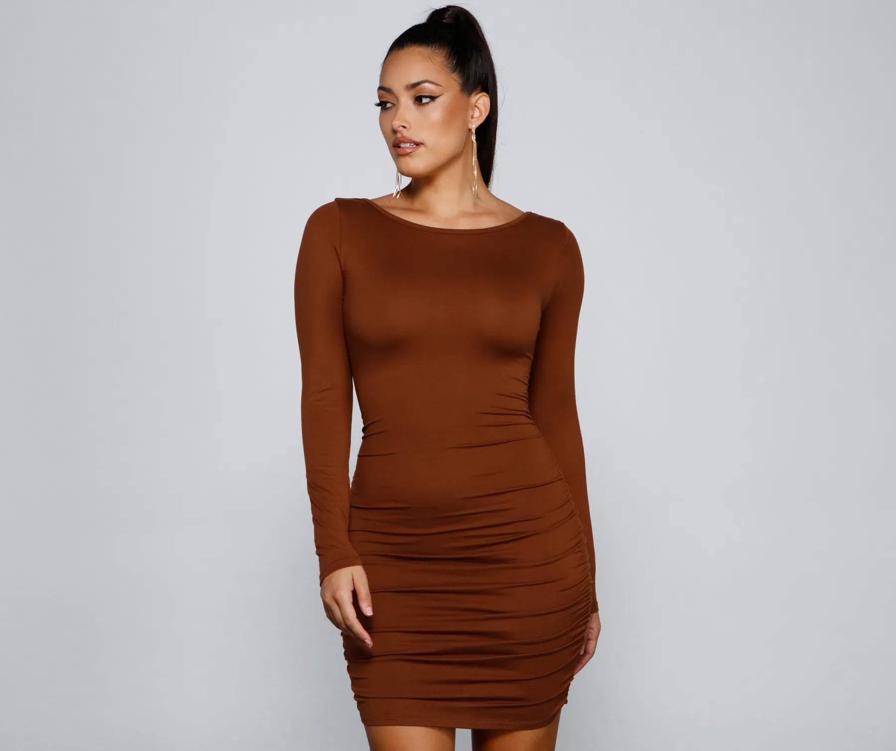 "Black tie dresses for women for formal galas"Elevated Chic Ruched Mini Dress