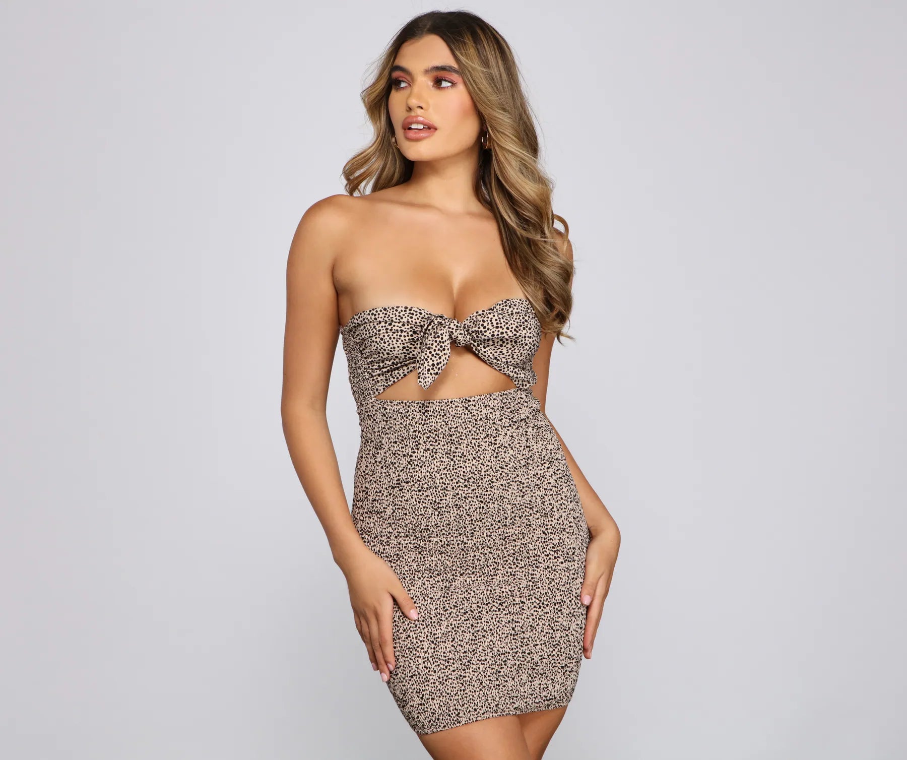 "Designer - inspired women's evening dresses"Feelin' Fierce Leopard Print Mini Dress "Designer - inspired women's evening dresses"Feelin' Fierce Leopard Print Mini Dress