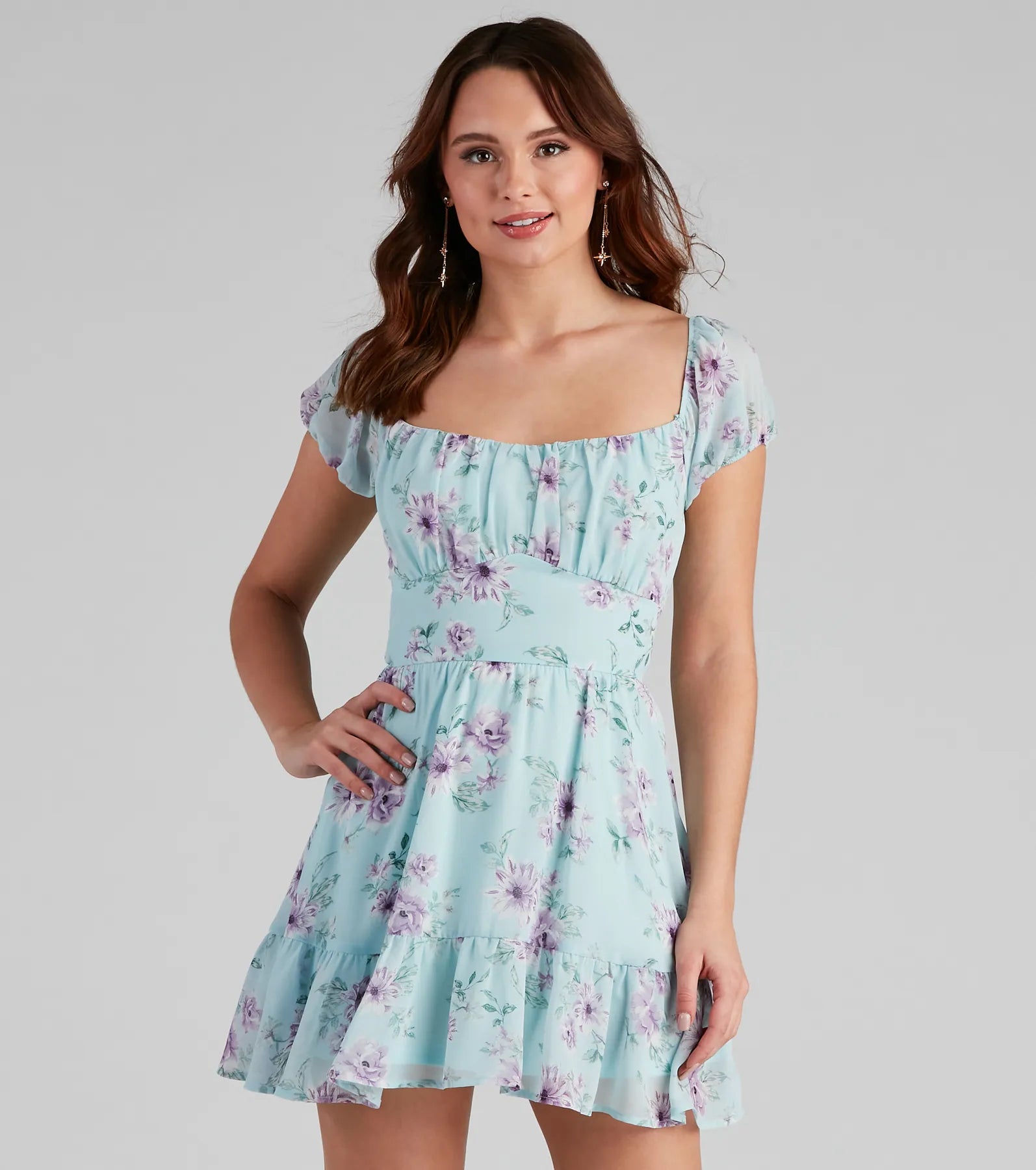 "Satin dresses for women for a luxurious appearance"Flower Power Skater Dress
