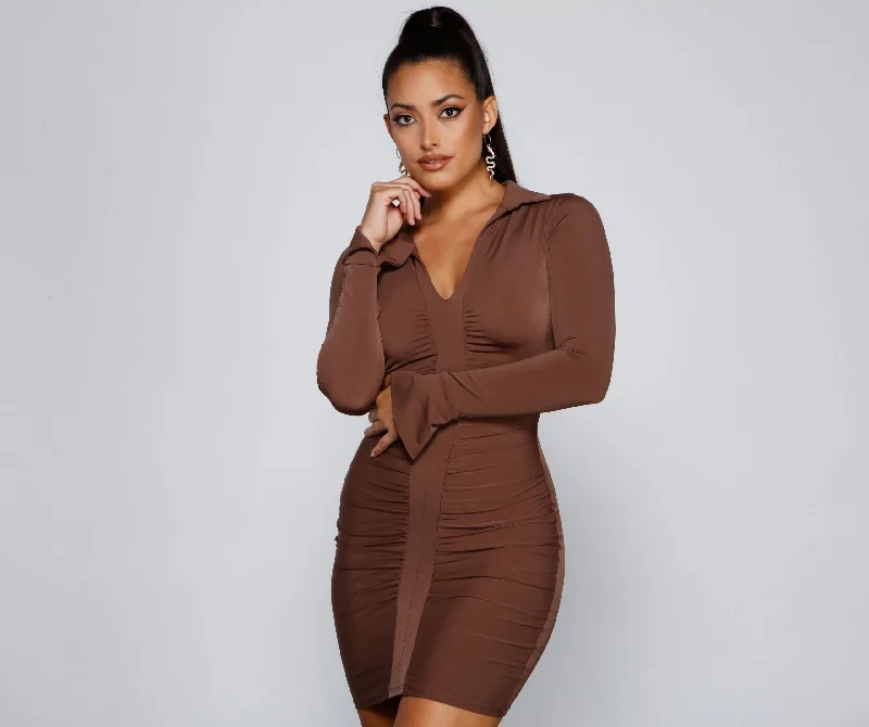 "Bohemian - style women's dresses for music festivals"Keep It Trendy Collared Mini Dress "Bohemian - style women's dresses for music festivals"Keep It Trendy Collared Mini Dress