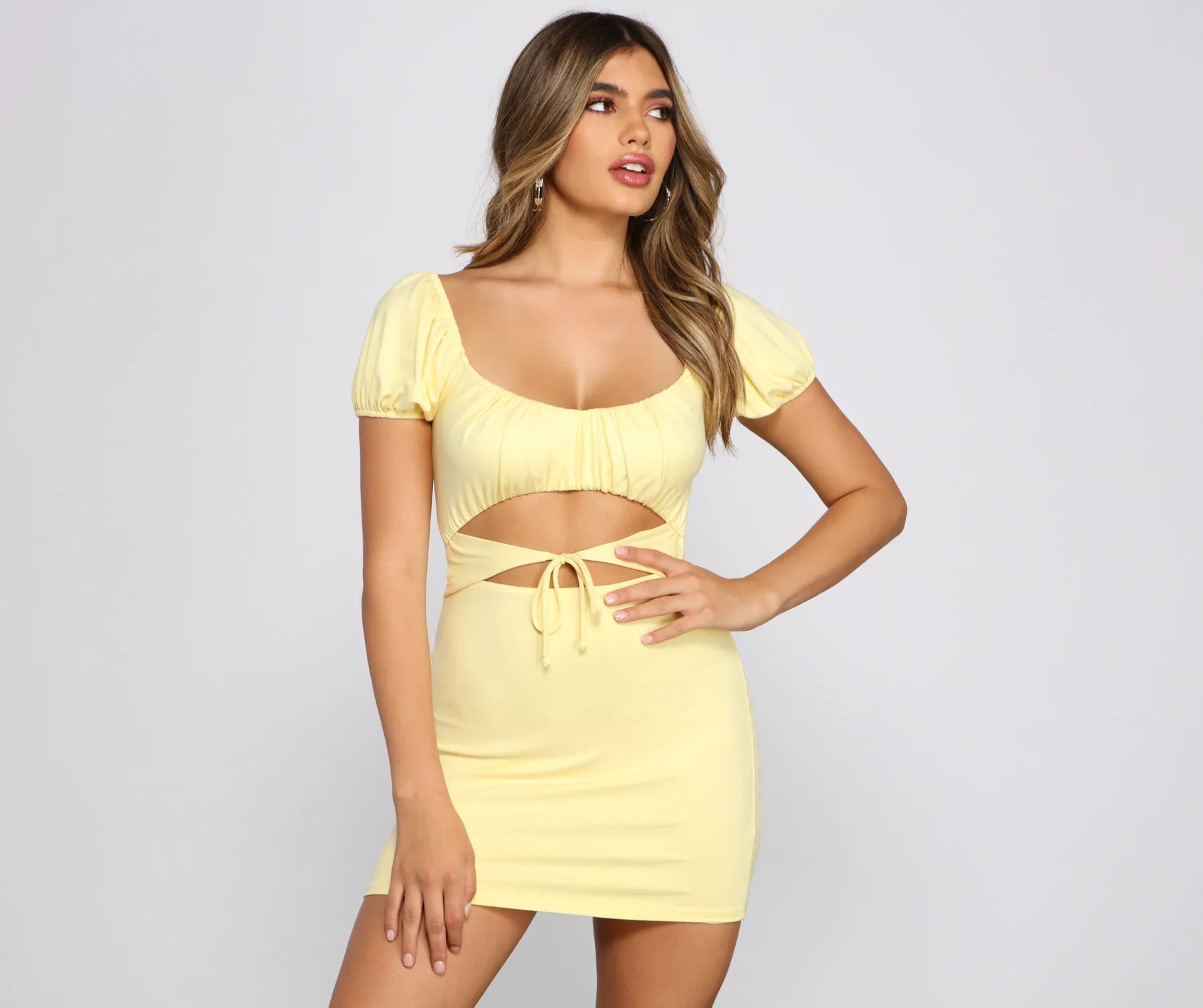 "Long sleeve dresses for women in cold weather"So Adored Cut Out Mini Dress
