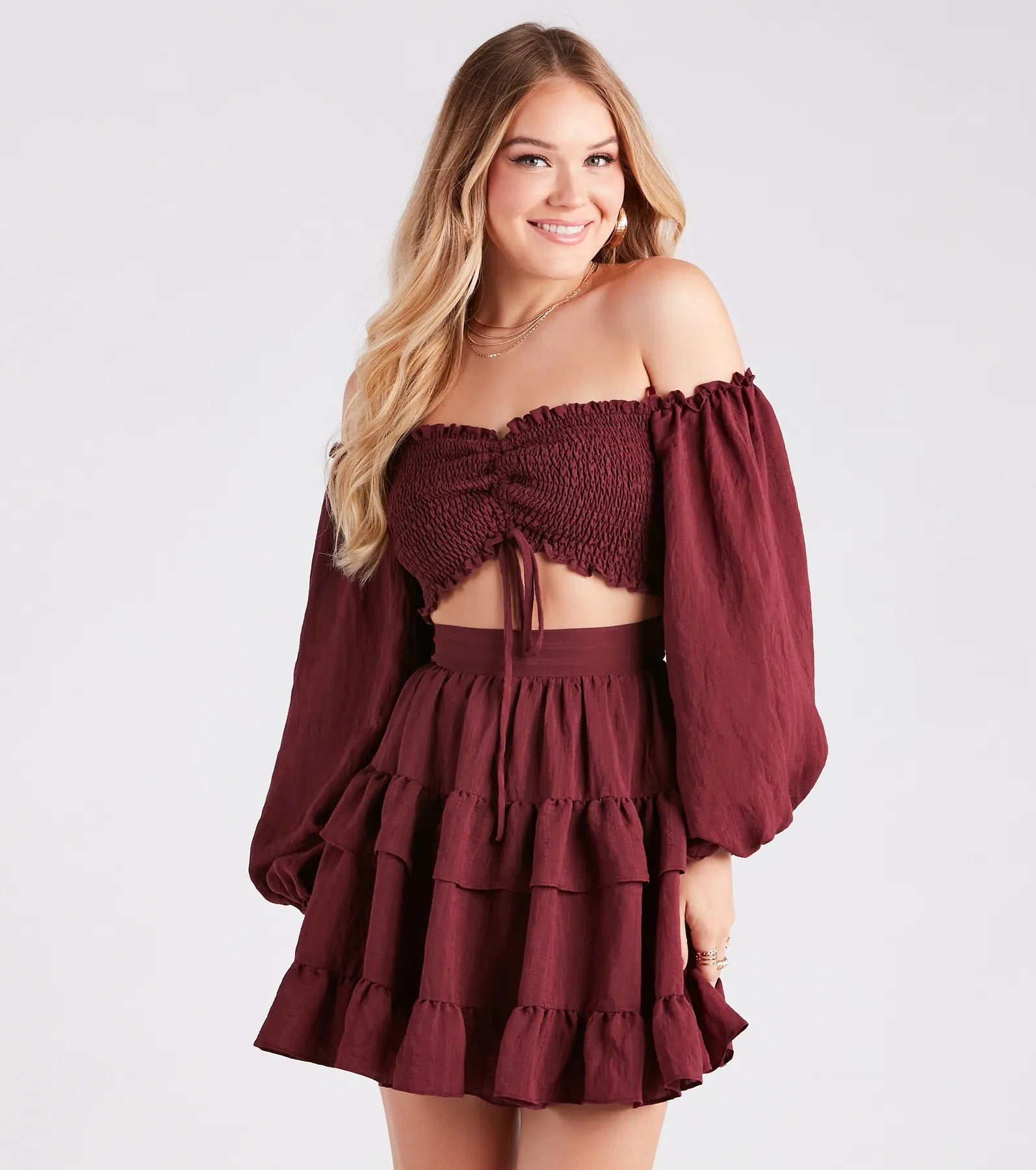 "Affordable plus size women's summer dresses"So Sweet Ruffled Cutout Skater Dress