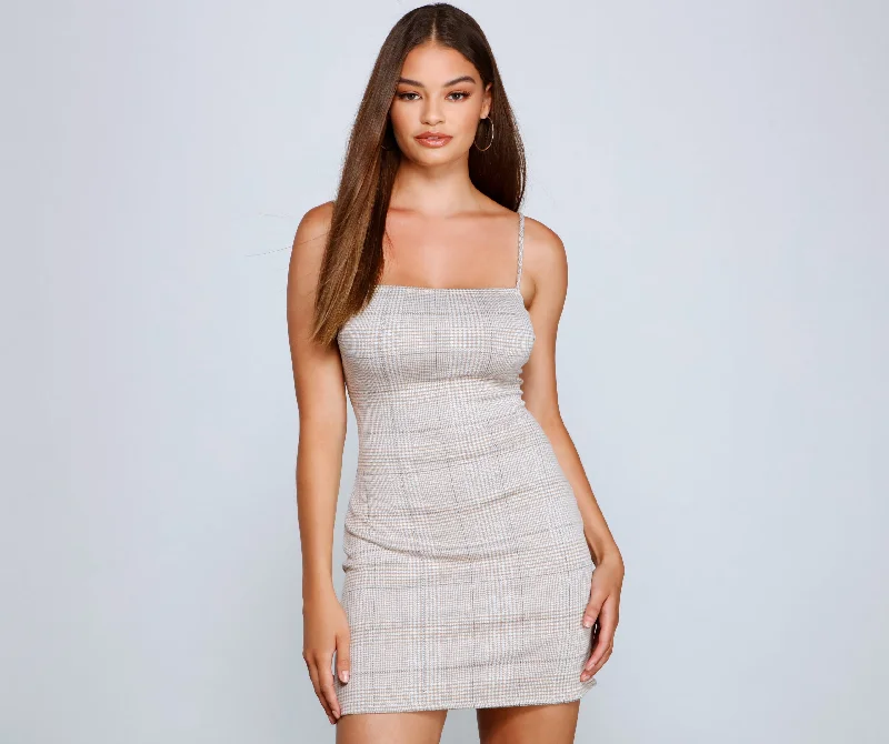 "Wrap dresses for women for an adjustable fit"The Classic Plaid Mini Dress