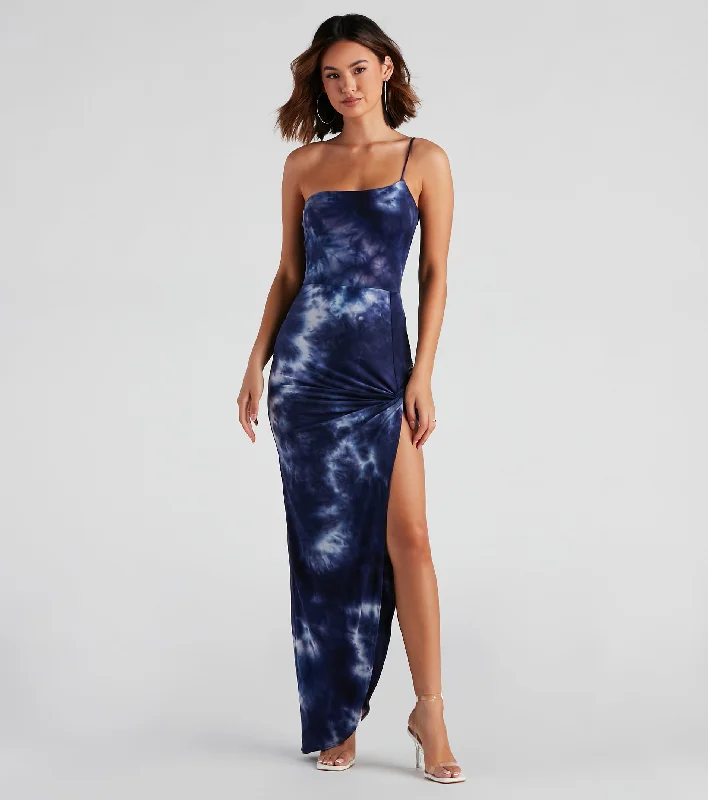 "Boho wedding dresses for women for a free - spirited vibe"Tie Dye For One Shoulder Dress "Boho wedding dresses for women for a free - spirited vibe"Tie Dye For One Shoulder Dress