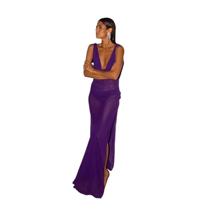 "Flash Sale: Grab Your Favorite Women's Dresses at Unbeatable Prices!"2023 new arrivals women natural solid color v-neck mesh see through dress summer maxi dress "Flash Sale: Grab Your Favorite Women's Dresses at Unbeatable Prices!"2023 new arrivals women natural solid color v-neck mesh see through dress summer maxi dress