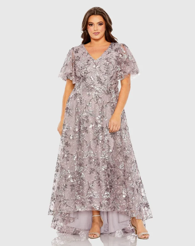 "Bundle and Save: Buy Multiple Women's Dresses and Get a Discount"V Neck Flutter Sleeve A Line Embellished Dress "Bundle and Save: Buy Multiple Women's Dresses and Get a Discount"V Neck Flutter Sleeve A Line Embellished Dress