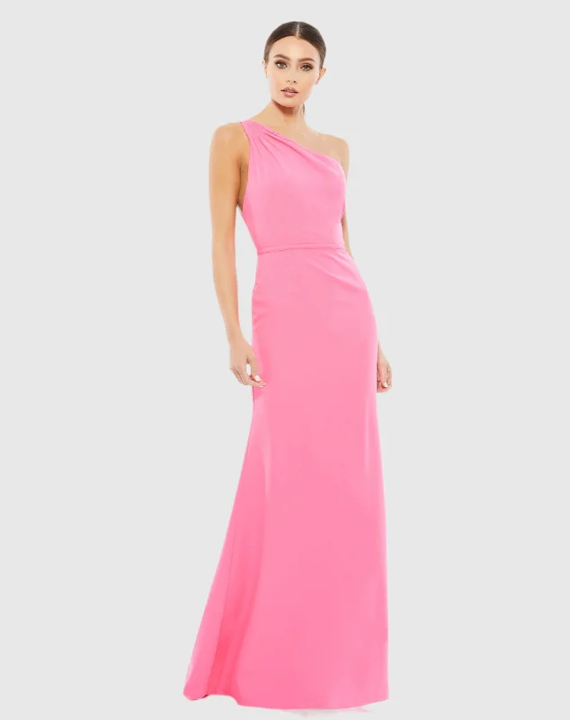 "T - shirt dresses for women for ultimate comfort"One Shoulder Jersey Mermaid Gown