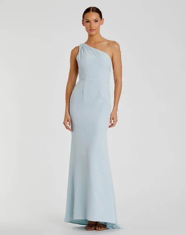 "Graduation dresses for women to celebrate in style"One Shoulder Jersey Mermaid Gown "Graduation dresses for women to celebrate in style"One Shoulder Jersey Mermaid Gown