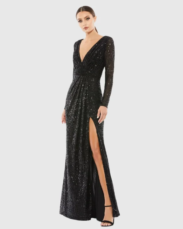 "Exclusive Discount: 30% Off All Women's Dresses for a Limited Period"Sequined Long Sleeve Gown "Exclusive Discount: 30% Off All Women's Dresses for a Limited Period"Sequined Long Sleeve Gown
