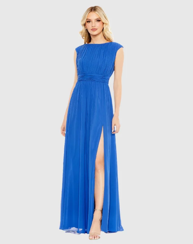 "Long sleeve dresses for women in cold weather"Pleated Bateau Cap Sleeve A Line Gown "Long sleeve dresses for women in cold weather"Pleated Bateau Cap Sleeve A Line Gown