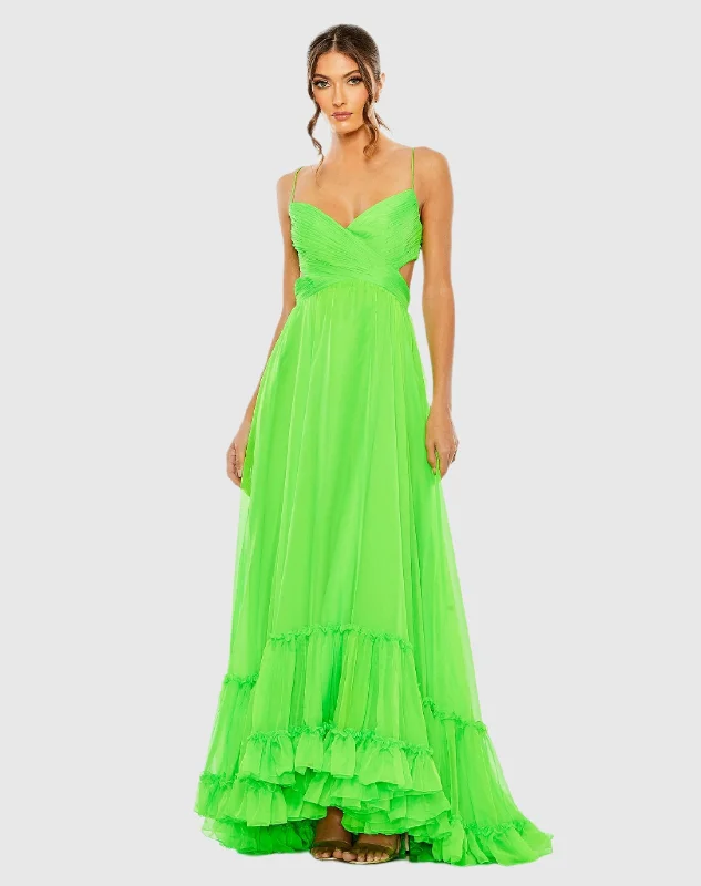 "Flash Sale: Grab Your Favorite Women's Dresses at Unbeatable Prices!"Ruched Tiered Spaghetti Strap Gown "Flash Sale: Grab Your Favorite Women's Dresses at Unbeatable Prices!"Ruched Tiered Spaghetti Strap Gown
