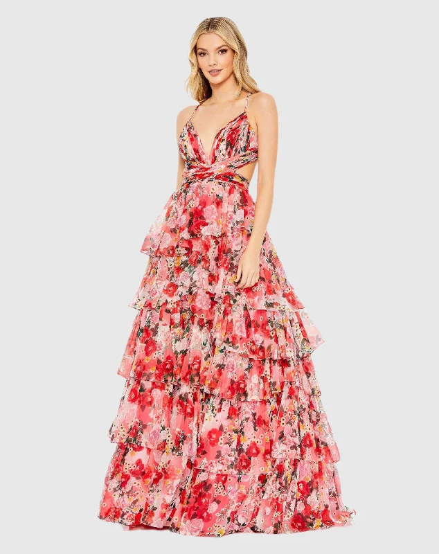 "Sustainable and eco - friendly women's dresses"Pleated Chiffon Cut Out Ballgown