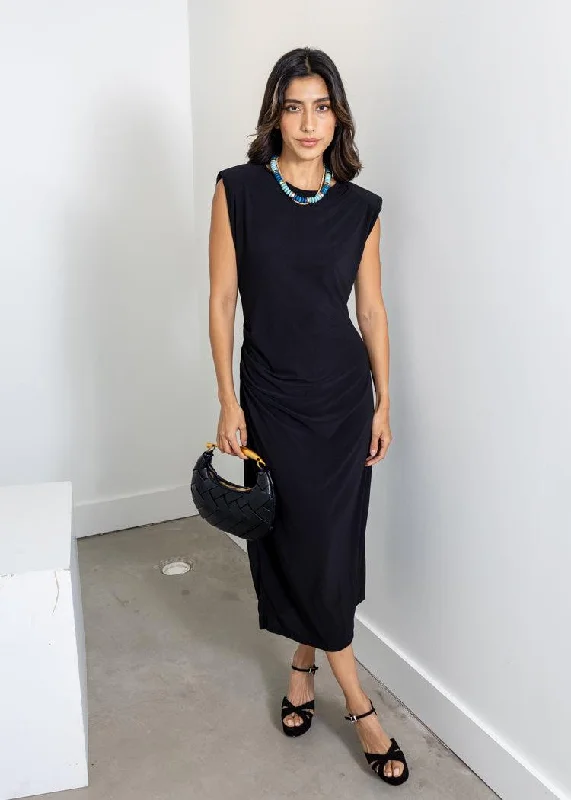 "Polka dot dresses for women with a retro vibe"Astrid Amalee Knit Dress- Black