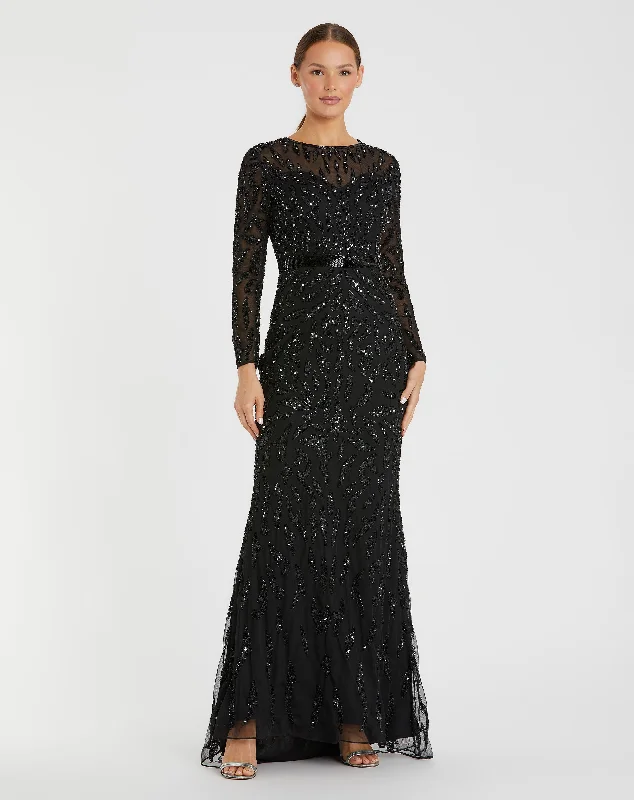 "Buy One, Get One 50% Off on Women's Dresses - Don't Miss Out!"Beaded Long Sleeve Evening Gown "Buy One, Get One 50% Off on Women's Dresses - Don't Miss Out!"Beaded Long Sleeve Evening Gown