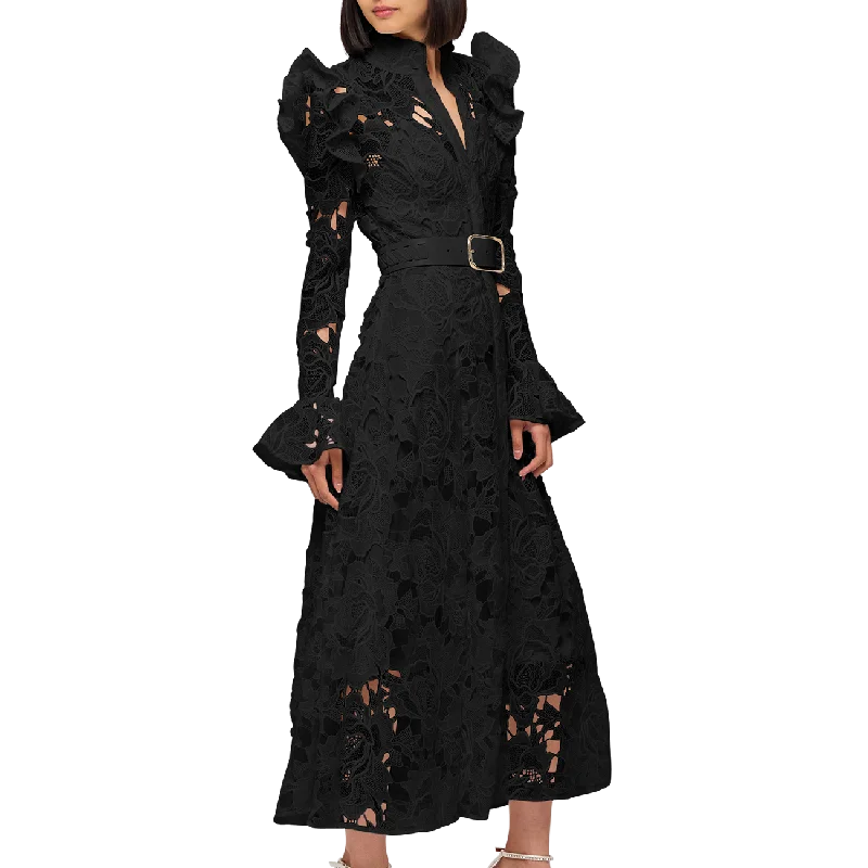 "Pleated dresses for women with a graceful movement"Bettergirl 2023 Hot Sale Elgant Dress Ladies Maxi Dress White Black Lace Long Dress "Pleated dresses for women with a graceful movement"Bettergirl 2023 Hot Sale Elgant Dress Ladies Maxi Dress White Black Lace Long Dress