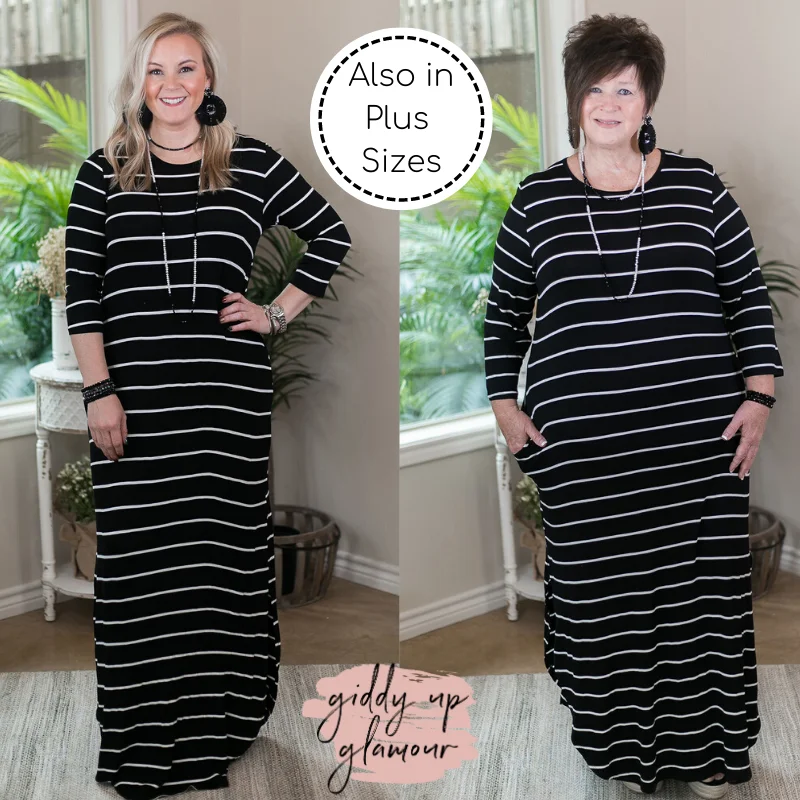 "Short dresses for women for a night out clubbing"Last Chance Size Small & Medium | Set The Tone Stripe Maxi Dress with Pockets in Black "Short dresses for women for a night out clubbing"Last Chance Size Small & Medium | Set The Tone Stripe Maxi Dress with Pockets in Black