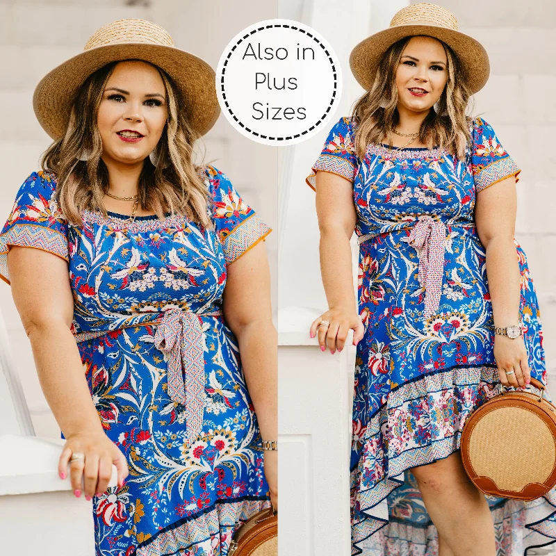 "Bundle and Save: Buy Multiple Women's Dresses and Get a Discount"Last Chance Size Small | Line of Sight High Low Maxi Dress with Ruffle Hem in Blue "Bundle and Save: Buy Multiple Women's Dresses and Get a Discount"Last Chance Size Small | Line of Sight High Low Maxi Dress with Ruffle Hem in Blue