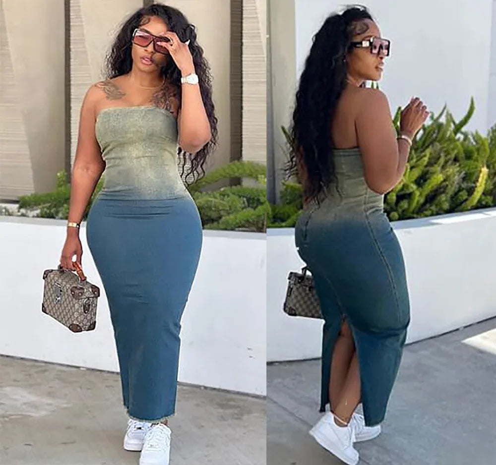"Affordable plus size women's summer dresses"Bomblook ASDS125 Cami Sexy Gradient Wrap Dress For Women Modest Dress Maxi Dress "Affordable plus size women's summer dresses"Bomblook ASDS125 Cami Sexy Gradient Wrap Dress For Women Modest Dress Maxi Dress