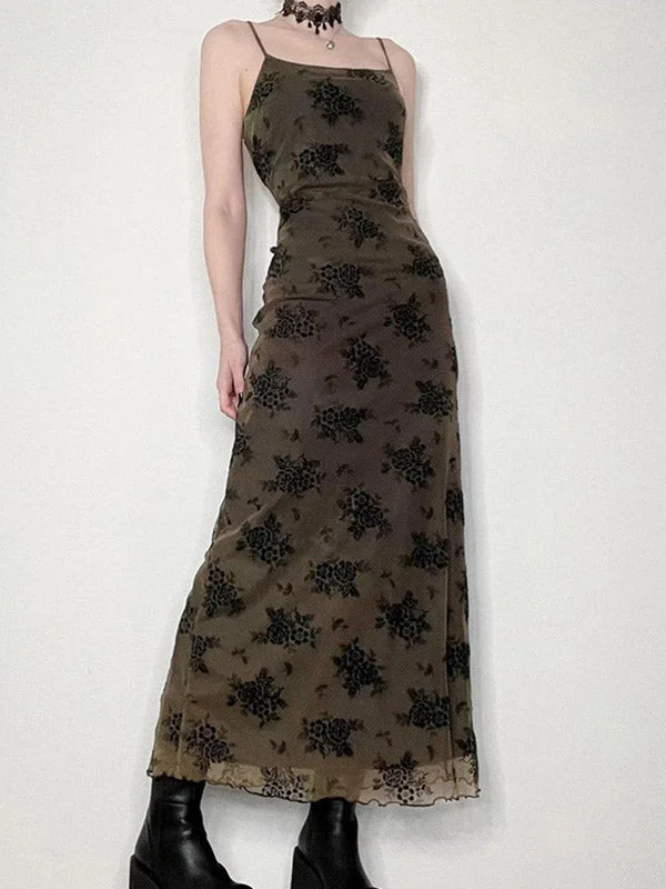 "Buy One, Get One 50% Off on Women's Dresses - Don't Miss Out!"Halloween Double Layered Floral Slip Maxi Dress "Buy One, Get One 50% Off on Women's Dresses - Don't Miss Out!"Halloween Double Layered Floral Slip Maxi Dress