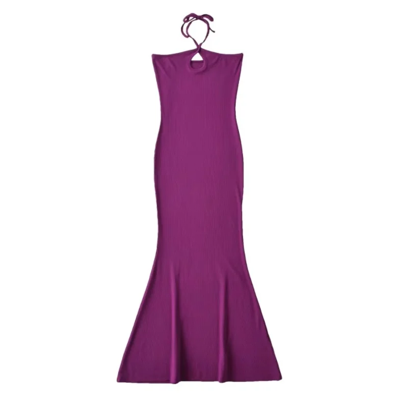 "Ruffled dresses for women for added femininity"Runwaylover 1762 Halter 2023 Ladies Sexy Off-Shoulder Maxi Dress "Ruffled dresses for women for added femininity"Runwaylover 1762 Halter 2023 Ladies Sexy Off-Shoulder Maxi Dress