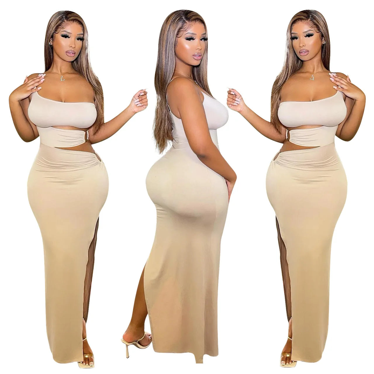 "Black tie dresses for women for formal galas"Sexy Bodycon One Shoulder Cut Out Slit Lady Club Dress Summer Asymmetric Womens Casual Maxi dresses 2022 "Black tie dresses for women for formal galas"Sexy Bodycon One Shoulder Cut Out Slit Lady Club Dress Summer Asymmetric Womens Casual Maxi dresses 2022
