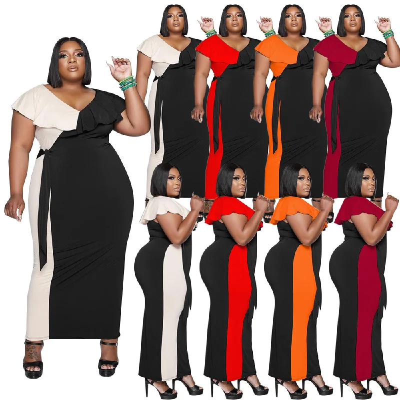"Bundle and Save: Buy Multiple Women's Dresses and Get a Discount"Trendy Plus Size Women Clothing 2022 Color Blocking Ruffles Maxi Dresses Women "Bundle and Save: Buy Multiple Women's Dresses and Get a Discount"Trendy Plus Size Women Clothing 2022 Color Blocking Ruffles Maxi Dresses Women