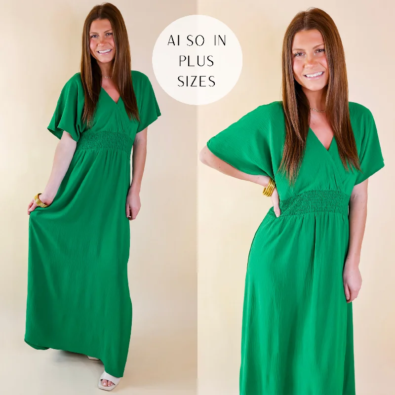 "Mini dresses for women for a youthful and trendy look"Last Chance Size Small | Wildly In Love V Neck Maxi Dress with Smocked Waist in Green "Mini dresses for women for a youthful and trendy look"Last Chance Size Small | Wildly In Love V Neck Maxi Dress with Smocked Waist in Green