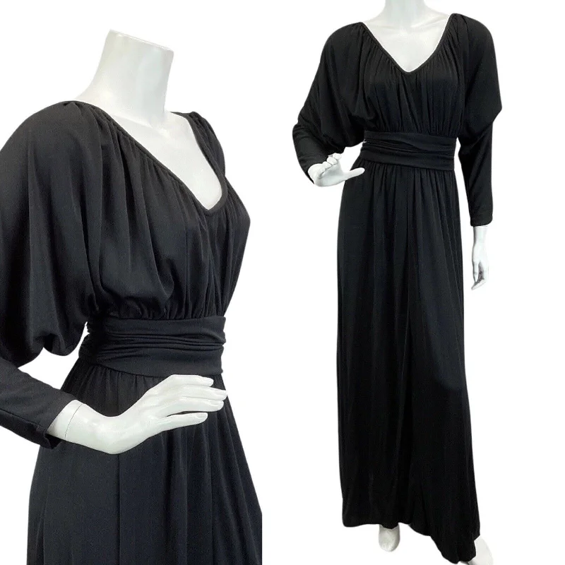 "Graduation dresses for women to celebrate in style"VINTAGE 60s 70s BLACK BAT WING BOHO DISCO PARTY EVENING MAXI DRESS 10 "Graduation dresses for women to celebrate in style"VINTAGE 60s 70s BLACK BAT WING BOHO DISCO PARTY EVENING MAXI DRESS 10