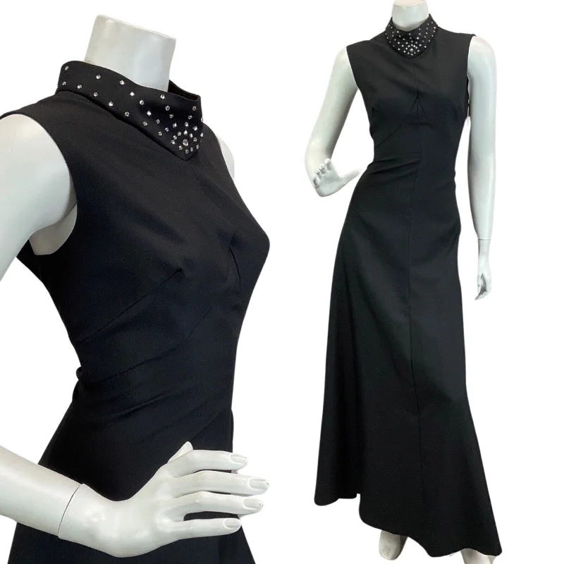 "Denim dresses for women for a casual and cool style"VINTAGE 60s 70s BLACK DIAMANTE HIGH NECK DISCO PARTY EVENING MAXI DRESS 12 14 "Denim dresses for women for a casual and cool style"VINTAGE 60s 70s BLACK DIAMANTE HIGH NECK DISCO PARTY EVENING MAXI DRESS 12 14