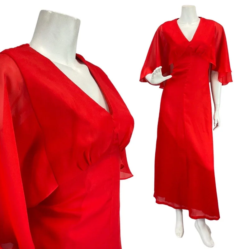 "New Arrivals Discount: 20% Off on Latest Women's Dress Collections"VINTAGE 60s 70s BRIGHT PILLARBOX RED SHEER FLOATY SUMMER MOD MAXI DRESS 8 10 "New Arrivals Discount: 20% Off on Latest Women's Dress Collections"VINTAGE 60s 70s BRIGHT PILLARBOX RED SHEER FLOATY SUMMER MOD MAXI DRESS 8 10