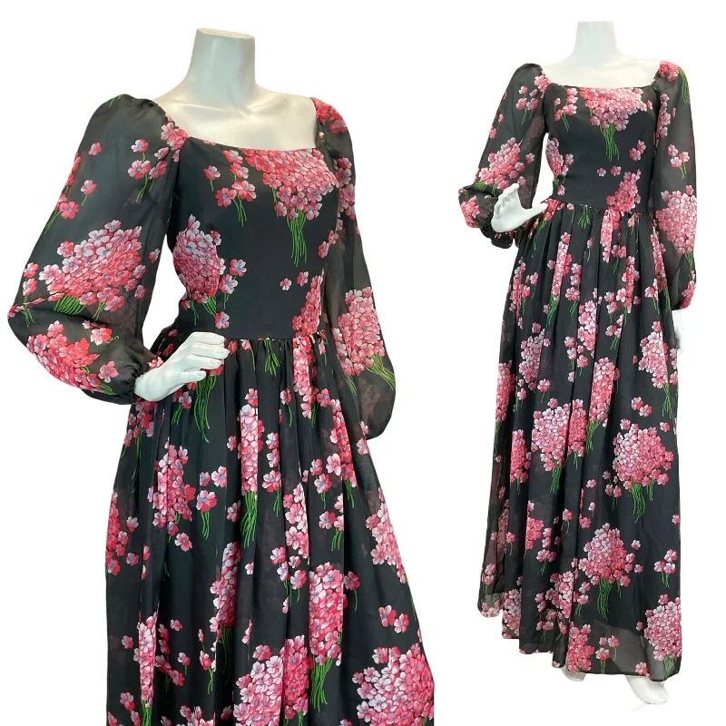 "Smart casual dresses for women for work - to - weekend transitions"VT 70S ROMANTIC BLACK PINK FLORAL WEDDING PARTY MAXI DRESS 8 10 "Smart casual dresses for women for work - to - weekend transitions"VT 70S ROMANTIC BLACK PINK FLORAL WEDDING PARTY MAXI DRESS 8 10