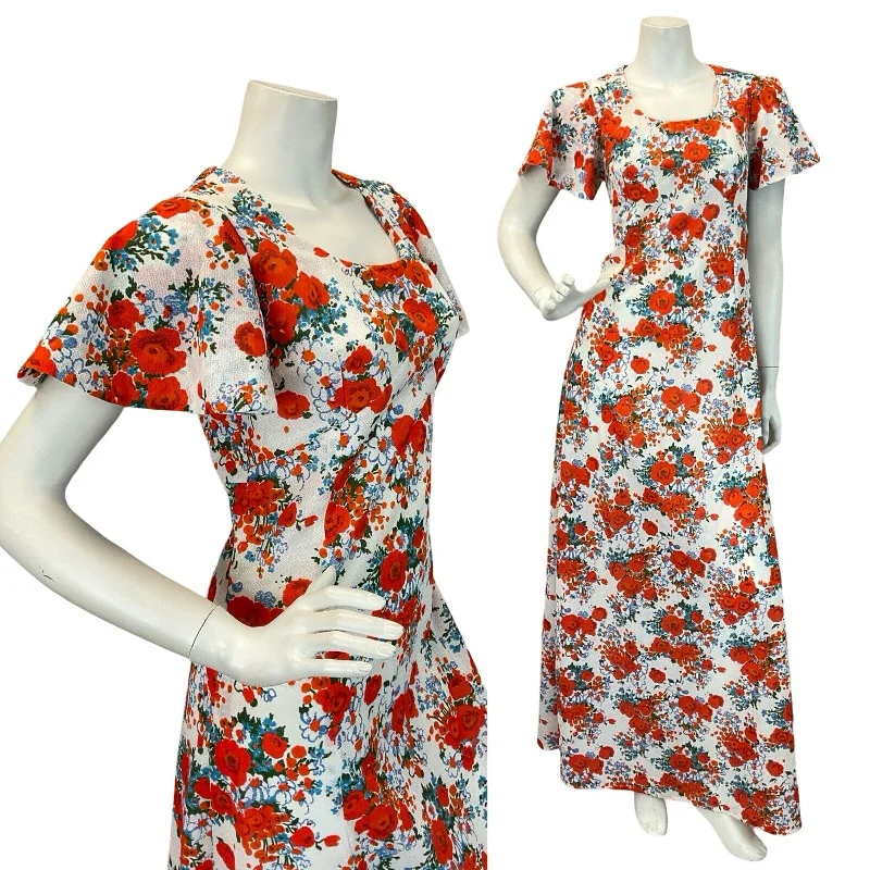 "Black dresses for women for a classic and timeless appearance"VTG 60s 70s BUTTERFLY CAP SLEEVE MULTICOLOUR FLORAL BOHO MAXI DRESS 8 10 "Black dresses for women for a classic and timeless appearance"VTG 60s 70s BUTTERFLY CAP SLEEVE MULTICOLOUR FLORAL BOHO MAXI DRESS 8 10