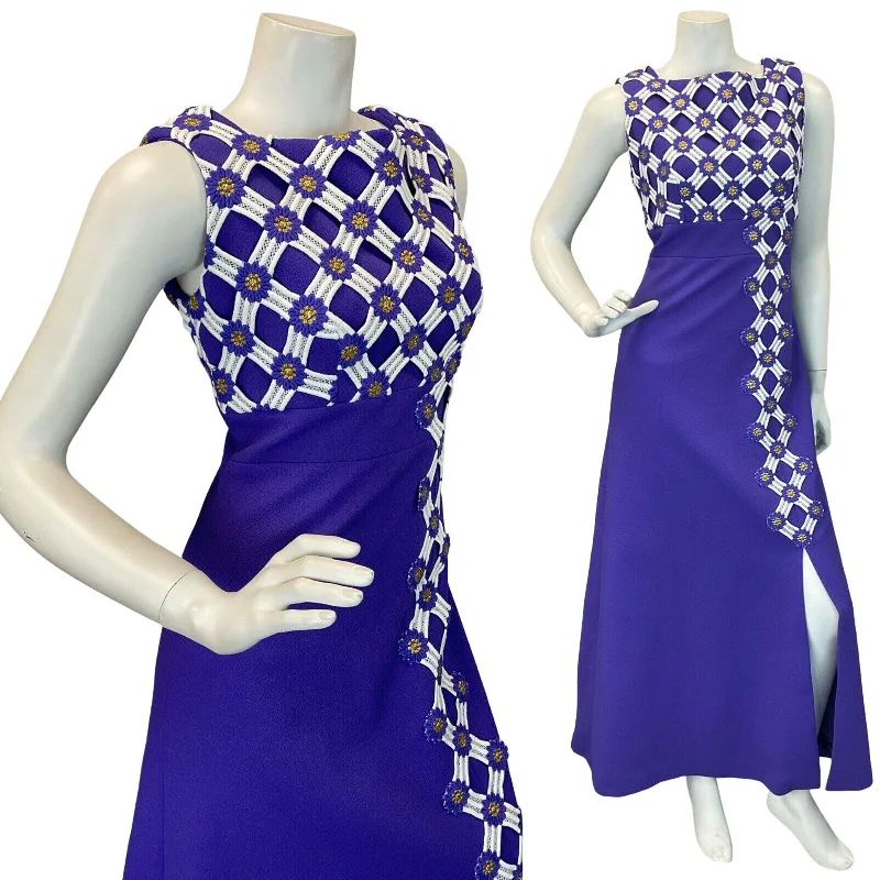 "Red dresses for women to make a bold statement"VTG 60s 70s PURPLE GOLD WHITE SIDE SLIT DISCO MAXI DRESS 10 "Red dresses for women to make a bold statement"VTG 60s 70s PURPLE GOLD WHITE SIDE SLIT DISCO MAXI DRESS 10