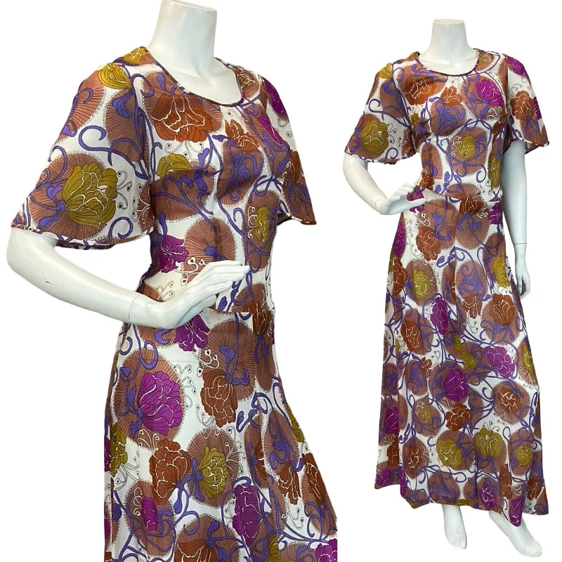 "Striped dresses for women with a classic touch"VTG 60s 70s TRIPPY FLORAL PATTERN MULTICOLOUR BUTTERFLY SLEEVE MAXI DRESS 12 "Striped dresses for women with a classic touch"VTG 60s 70s TRIPPY FLORAL PATTERN MULTICOLOUR BUTTERFLY SLEEVE MAXI DRESS 12