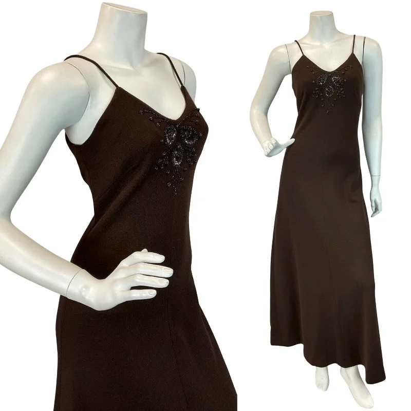 "Red dresses for women to make a bold statement"VTG 70S BEADED SEQUIN CHOCOLATE BROWN DISCO FORMAL PROM PARTY MAXI DRESS 6 8 "Red dresses for women to make a bold statement"VTG 70S BEADED SEQUIN CHOCOLATE BROWN DISCO FORMAL PROM PARTY MAXI DRESS 6 8