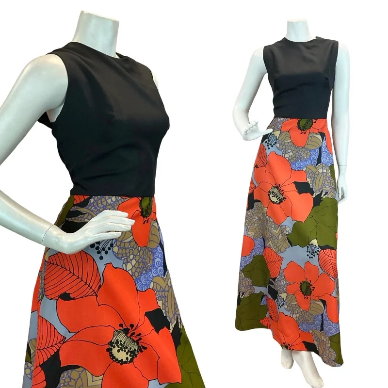 "Maxi dresses for women to wear in the fall"VTG 70S PSYCHEDELIC FLORAL KEYHOLE PARTY MAXI DRESS RED GREEN BLUE BLACK 12 14 "Maxi dresses for women to wear in the fall"VTG 70S PSYCHEDELIC FLORAL KEYHOLE PARTY MAXI DRESS RED GREEN BLUE BLACK 12 14