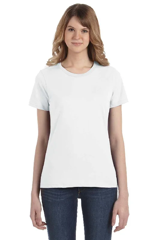 Printed women's T - shirt with a tropical patternGildan Womens Short Sleeve Crewneck T-Shirt - White Printed women's T - shirt with a tropical patternGildan Womens Short Sleeve Crewneck T-Shirt - White