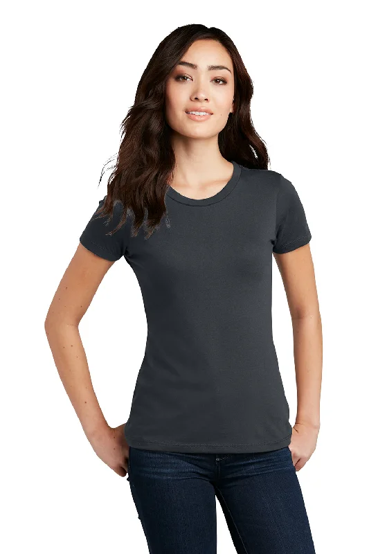 Women's T - shirt with a ruffled collarDistrict Womens Perfect Blend Short Sleeve Crewneck T-Shirt - Charcoal Grey Women's T - shirt with a ruffled collarDistrict Womens Perfect Blend Short Sleeve Crewneck T-Shirt - Charcoal Grey