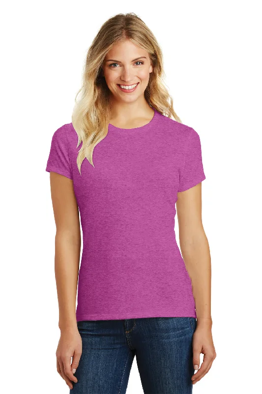 Women's T - shirt with a cut - out detailDistrict Womens Perfect Blend Short Sleeve Crewneck T-Shirt - Heather Pink Raspberry - Closeout Women's T - shirt with a cut - out detailDistrict Womens Perfect Blend Short Sleeve Crewneck T-Shirt - Heather Pink Raspberry - Closeout
