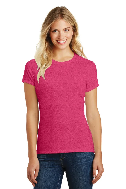 Printed women's T - shirt with a retro - inspired patternDistrict Womens Perfect Blend Short Sleeve Crewneck T-Shirt - Heather Watermelon Pink - Closeout Printed women's T - shirt with a retro - inspired patternDistrict Womens Perfect Blend Short Sleeve Crewneck T-Shirt - Heather Watermelon Pink - Closeout