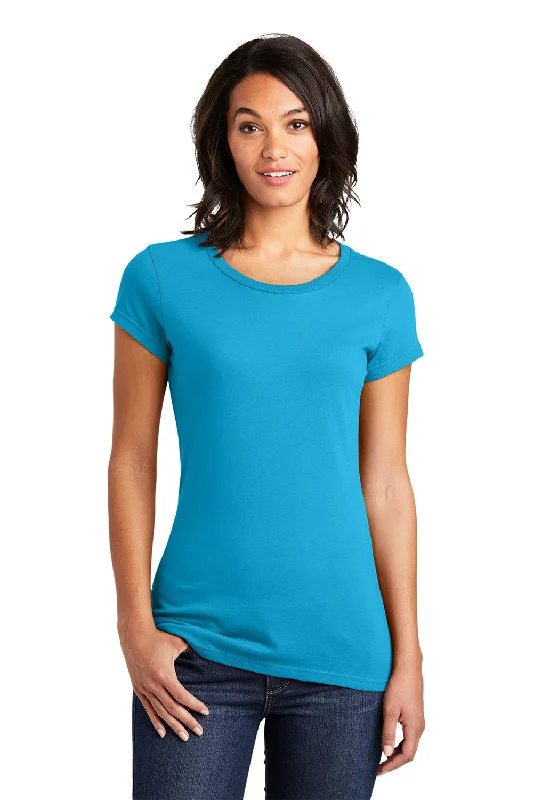 Women's T - shirt with a high - low hemDistrict Womens Very Important Short Sleeve Crewneck T-Shirt - Light Turquoise Blue Women's T - shirt with a high - low hemDistrict Womens Very Important Short Sleeve Crewneck T-Shirt - Light Turquoise Blue