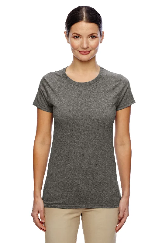 Women's off - the - shoulder T - shirt for a flirty lookGildan Womens Short Sleeve Crewneck T-Shirt - Heather Graphite Grey Women's off - the - shoulder T - shirt for a flirty lookGildan Womens Short Sleeve Crewneck T-Shirt - Heather Graphite Grey