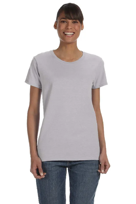Embroidered women's T - shirt with floral designsGildan Womens Short Sleeve Crewneck T-Shirt - Sport Grey Embroidered women's T - shirt with floral designsGildan Womens Short Sleeve Crewneck T-Shirt - Sport Grey