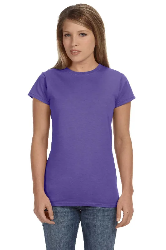 Women's T - shirt with a cropped and fitted bodice and a flared skirtGildan Womens Softstyle Short Sleeve Crewneck T-Shirt - Heather Purple Women's T - shirt with a cropped and fitted bodice and a flared skirtGildan Womens Softstyle Short Sleeve Crewneck T-Shirt - Heather Purple
